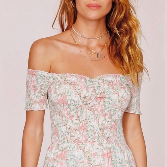 HEARTLOOM MINA MIDI DRESS FLORAL BLUSH XS New - Picture 7 of 12